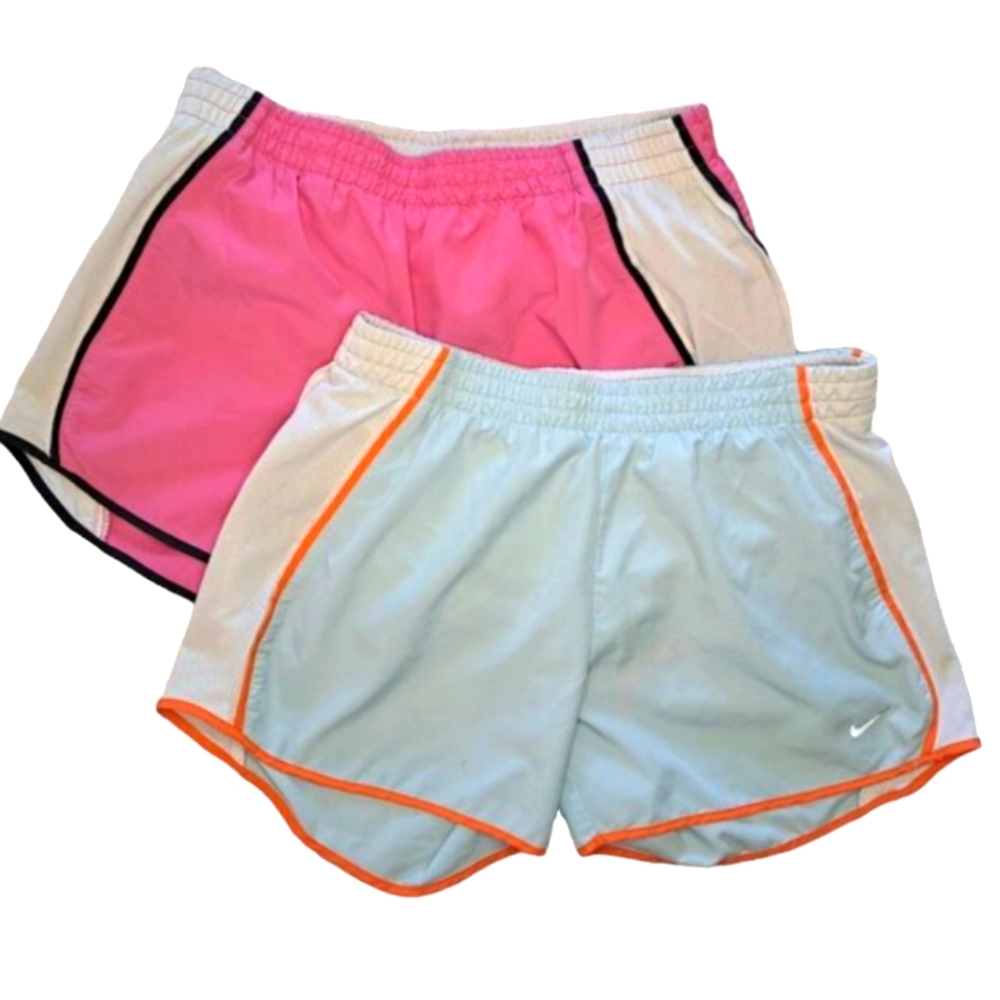 Bundle of 2 Pairs of Nike Dri-Fit Athletic Shorts Pink Blue Size Small